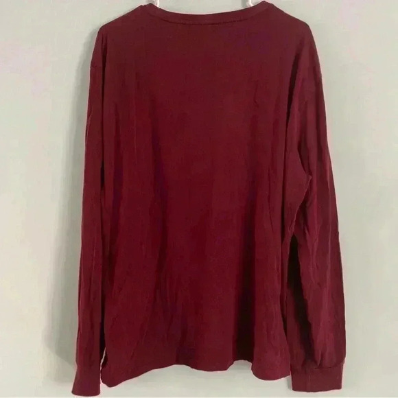 Polo Ralph Lauren Long Sleeve Crewneck Solid T-Shirt with Pony Burgundy Size XL - Picture 3 of 8